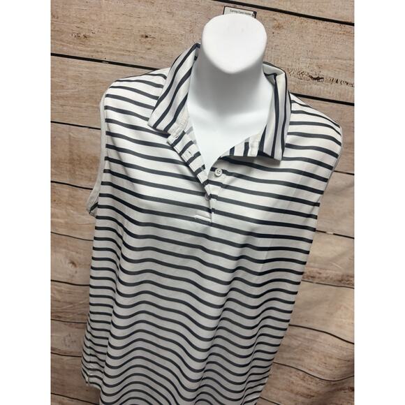Nike Polo Shirt Womens Size XL Striped Dri Fit Sleeveless Tank Top Casual Golf - Picture 8 of 12